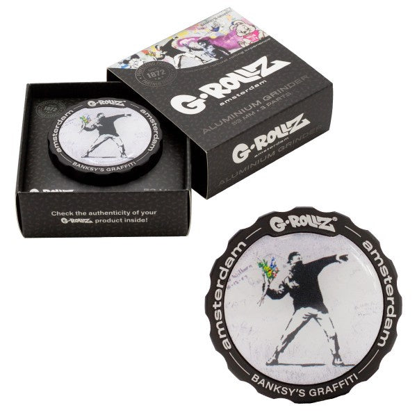 G-Rollz | Banksy Graffiti 'Flower Thrower' 3part Grinder