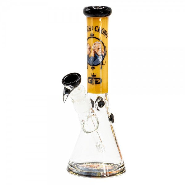 Grollz Cheech & Chong | Smoking Brothers Yellow Beaker Chillum Slit Bong