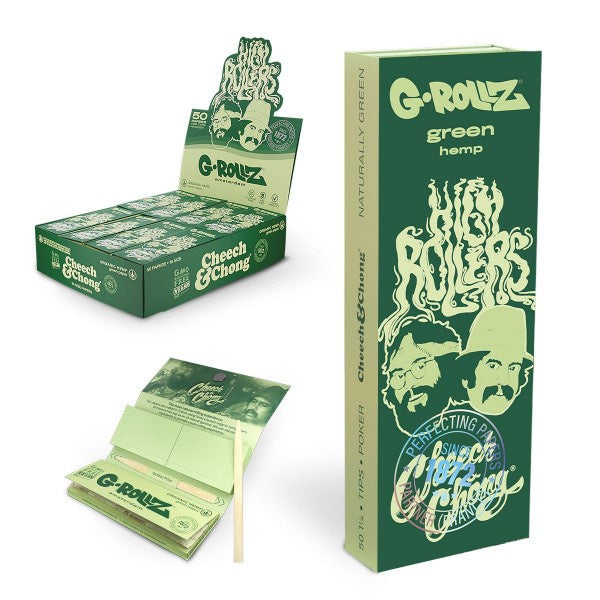 G-Rollz | Cheech & Chong(TM) 'High Rollers' Green - 1 1/4 Size Papers + Tips