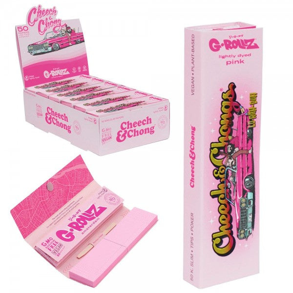 G-Rollz | Cheech & Chong(TM) 'Lowrider' Pink - 50 KS Papers + Tips