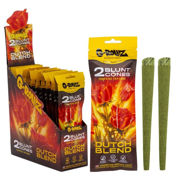 G-Rollz | 2x 'Dutch Blend' Terpene-infused Pre-rolled Hemp Cones (12 pack Display, 24 wraps)