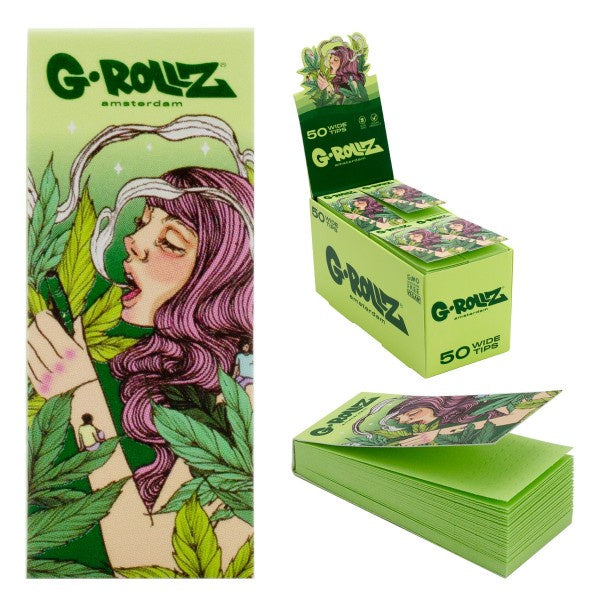 G-Rollz | Collector 'Colossal Dream' Green Filter Tips 2,5 X 6cm 50 Tips Book 24/Display