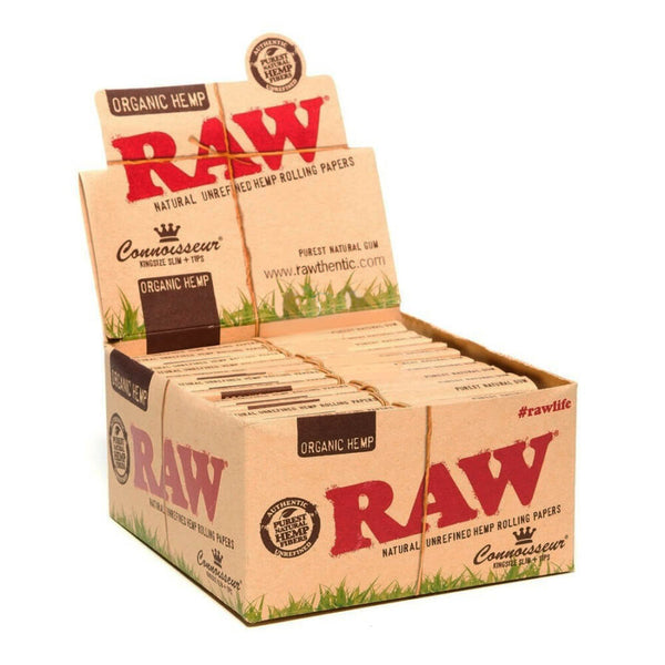 RAW Connoisseur Kingsize Organic Hemp Rolling Papers With Tips