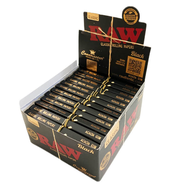 RAW Connoisseur Kingsize Rolling Papers With Tips Black