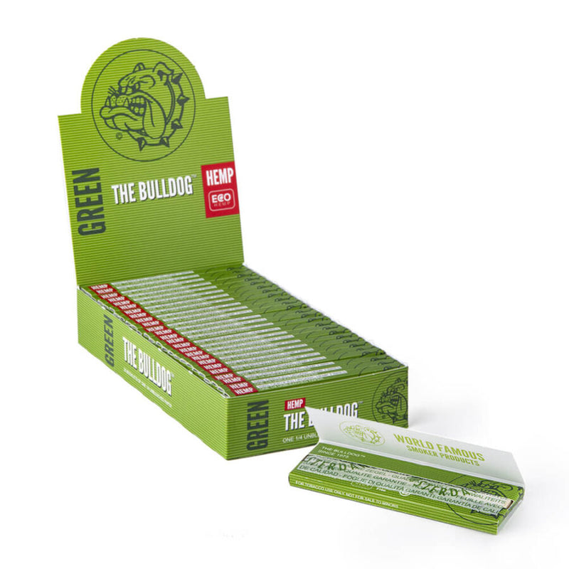 The Bulldog Green Hemp Small Rolling Papers 1/4