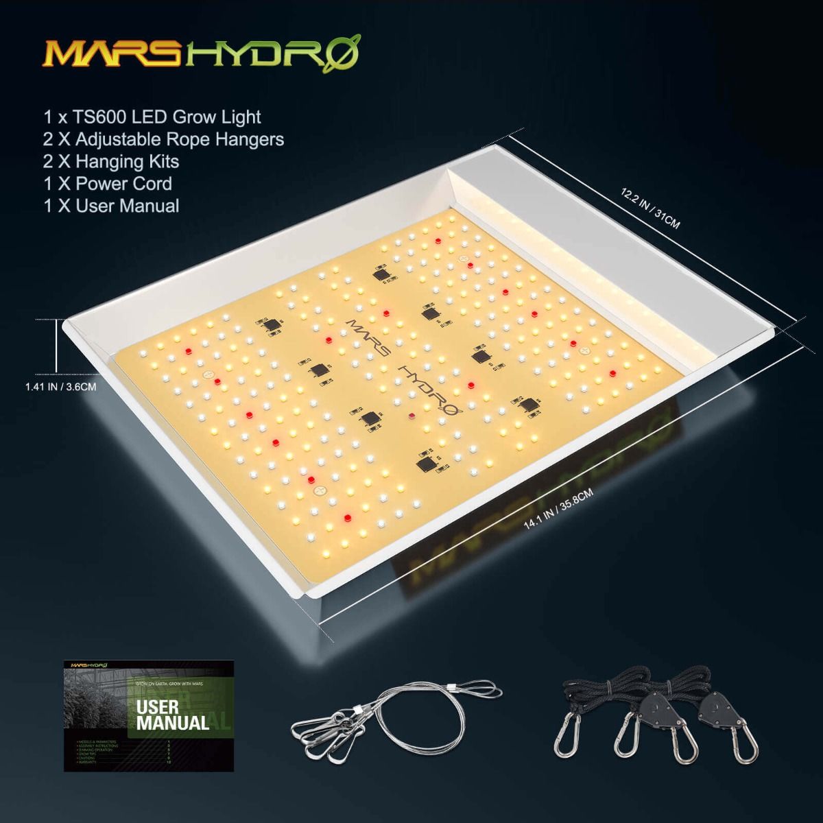 MARS HYDRO TS 600 FULL SPECTRUM 100W LED GROW LIGHT